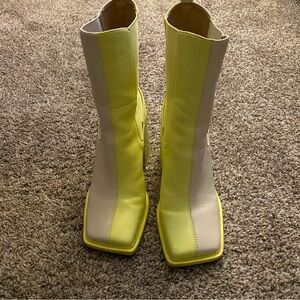 Circus by Sam Edelman Yellow and Cream Heeled Boots
